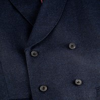 Blue wool flannel double-breasted waistcoat Alternative Image