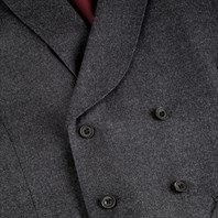 Dark gray wool flannel double-breasted waistcoat Alternative Image