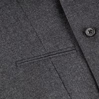 Dark gray wool flannel double-breasted waistcoat Alternative Image