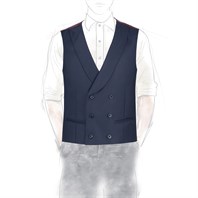 Blue tasmanian wool double-breasted waistcoat “green certified” Alternative Image