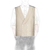 Beige shantung double-breasted waistcoat with scarf lining Alternative Image