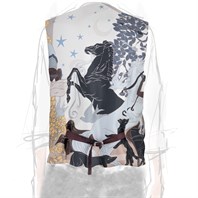 Light blue shantung double-breasted waistcoat with scarf lining Alternative Image