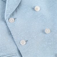 Light blue shantung double-breasted waistcoat with scarf lining Alternative Image