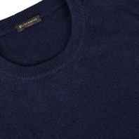 Blue cashmere crew-neck sweater Alternative Image