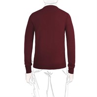 Bordeaux cashmere crewneck sweater Alternative Image