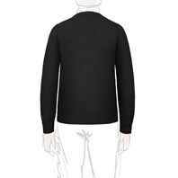 Black cashmere crew-neck sweater Alternative Image