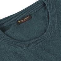 Green cashmere crew-neck sweater Alternative Image