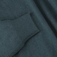 Green cashmere crew-neck sweater Alternative Image