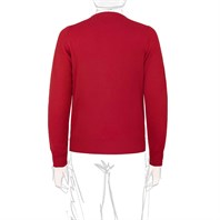 Red cashmere crew-neck sweater Alternative Image