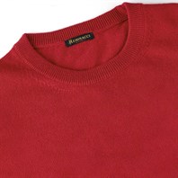 Red cashmere crew-neck sweater Alternative Image