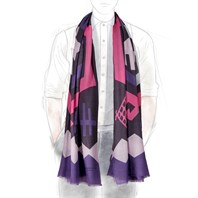 Konia scarf in violet cashmere Alternative Image