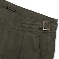 Military green cotton manny trousers Alternative Image