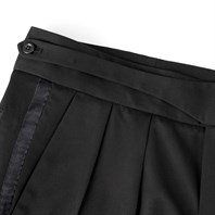 Black tasmanian wool manny tuxedo trousers Alternative Image