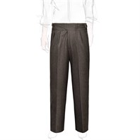 Brown herringbone wool manny trousers Alternative Image