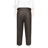Brown herringbone wool manny trousers Alternative Image