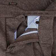 Brown herringbone wool manny trousers Alternative Image