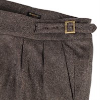 Brown herringbone wool manny trousers Alternative Image