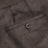 Brown herringbone wool manny trousers Alternative Image
