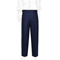 Blue herringbone wool manny trousers Alternative Image