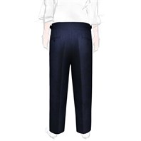 Blue herringbone wool manny trousers Alternative Image