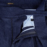 Blue herringbone wool manny trousers Alternative Image