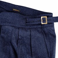 Blue herringbone wool manny trousers Alternative Image