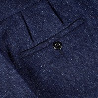 Blue herringbone wool manny trousers Alternative Image