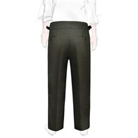 Green herringbone wool manny trousers Alternative Image