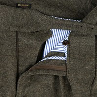 Green herringbone wool manny trousers Alternative Image