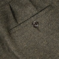 Green herringbone wool manny trousers Alternative Image