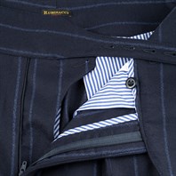 Manny Trousers in blue pinstripe wool Alternative Image
