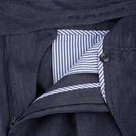 Blue linen manny trousers Alternative Image