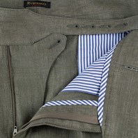 Green linen manny trousers Alternative Image