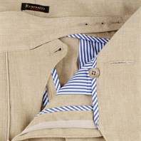 Beige linen manny trousers Alternative Image