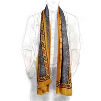 Minorca scarf in ochre cashmere Alternative Image