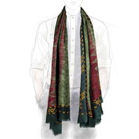 Minorca scarf in green cashmere Alternative Image
