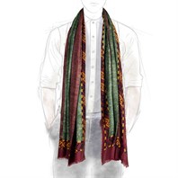 Minorca scarf in burgundy cashmere Alternative Image