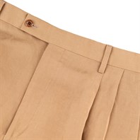 Pantaloni modello Ciro in misto lino beige Immagine alternativa