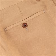 Pantaloni modello Ciro in misto lino beige Immagine alternativa
