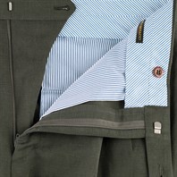 Pantaloni modello Ciro in misto lino verdi Immagine alternativa