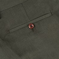 Pantaloni modello Ciro in misto lino verdi Immagine alternativa