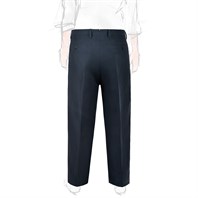 Pantaloni modello Ciro in misto lino blu Immagine alternativa