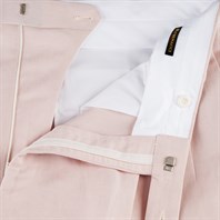 Pantaloni modello Ciro in misto lino rosa Immagine alternativa