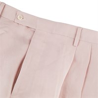 Pantaloni modello Ciro in misto lino rosa Immagine alternativa