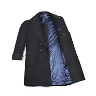 Blue camelhair ulster coat Alternative Image