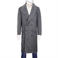 Ulster coat in anthracite herringbone Alternative Image