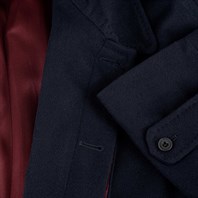 Blue super 200's wool raglan coat Alternative Image