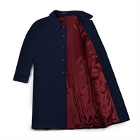 Blue super 200's wool raglan coat Alternative Image