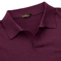 Polo manica corta in maglia vino Immagine alternativa