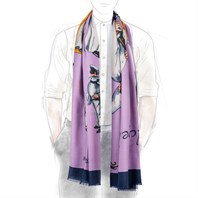 Pulcinella scarf in lilac cashmere Alternative Image